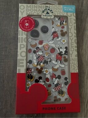 Disney Mickey & Friends Clear iPhone 15 Case - Red, Black, White, Yellow Accents